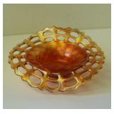 Fenton marigold carnival glass candy dish