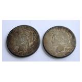 1922 S & 1923 S Peace Dollar Coins set 2