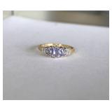10 K Gold Tanzanite Diamond Ring