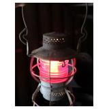 Antique Rail Road Lantern Electrified ( Works )