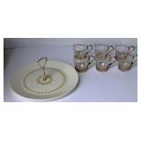 Libbey Glass Mugs W/Gold Greek Key Design