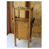Antique Oak Smoking Cabinet w Pipes & Tray