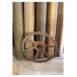 vintage industrial cast iron gear 23' Round