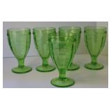 Hazel Atlas Colonial Block depression glass goblet