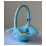 Fenton Blue Glass Basket