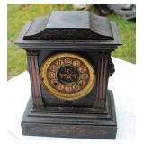 Antique Cast Iron Mantle Clock (Needs Repair)
