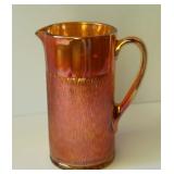 Jeannette "Tree Bark" pattern marigold pitcher