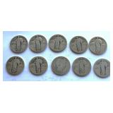 Walking Liberty Quarters set of 10