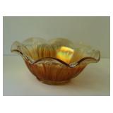 Bartlett Collins marigold carnival glass bowl