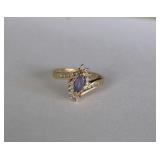 14K Gold Tanzanite Diamond Ring