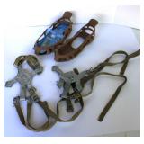 Metal ice crampons modern rubber traction cleats