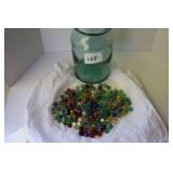 Antique Marbles with Jar Lot