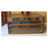 ANTIQUE CORTICELLI SILK SPOOL CABINET
