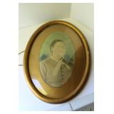 antique portrait of a woman convex Glass 21x15
