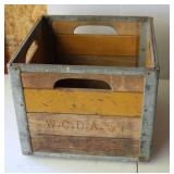 WCDA wooden milk crate reinforced with metal