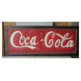 Hand Carved Coca Cola Wood Sign 47"X21"