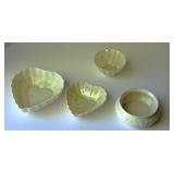 Belleek porcelain heart-shaped bowls Lot