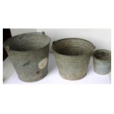Vintage Galvanized Buckets Planters Holes Bottom