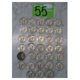 Walking Liberty Half Dollar Coins Lot 33 Coins