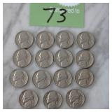 1961 D Jefferson Nickels 15 Coins