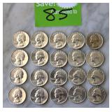 1960 Quarters 20 Coin Lot