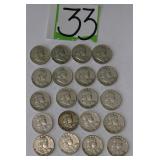 1948 - 49 Franklin Half Dollar Coins set 20