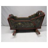 Vintage Wood Doll Cradle 22"L 19"W