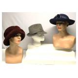 Vintage Hats Lot set of 3