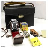 Yashica LM-44 With Leather Case & Accessories