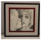 Charcoal Woman in the Mirror W. Adama 17"x16.5