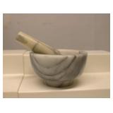 White marble mortar and pestle set