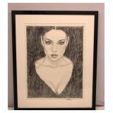 Woman Wall Art Signed W. Adama 18.5x22.5