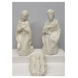 vintage white ceramic or porcelain nativity set