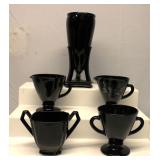 Black Amethyst Glass Dishes Lot
