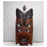 African Beaded Maasai Wall Mask 17'T