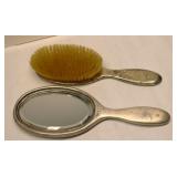 Antique Sterling Silver Brush & Mirror