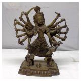 vintage solid brass Hindu goddess Durga