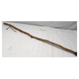 Wood Walking Cane w Cross & Charm 40" Long