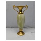 Brass / White Onyx Vase( Rim has Dent on it ) 10'T