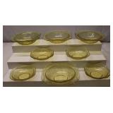 Amber Depression Glass Madrid Plates & Bowls