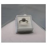 Vintage 10K White Gold Diamond Ring