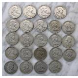 1949 to 1963 Franklin half Dollar 23 Coin Lot
