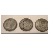 1883 1888 & 1881 Morgan Silver Dollars 3 Coins