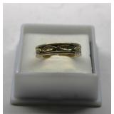 14K Gold Leaf Band Ring