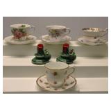 Vintage Cups Saucers & Christmas Candle Holders