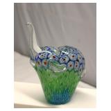 Art Glass Elephant Paper Weight