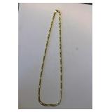 10K Gold Figaro Chain Necklace Flat Links