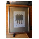 Textured handmade paper metal elements art