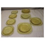 Amber Depression Glass Madrid Plates Lot