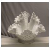 Fenton 4-Piece Epergne Hobnail Milk Glass